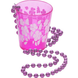 Mini-Becher zum Umhängen mit Perlenkette, Schnapsglas 